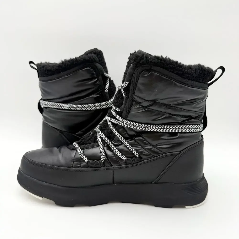 Kamik Womens Lea Pull Winter Boots US 7 M EU 38 Black Fleece NIB